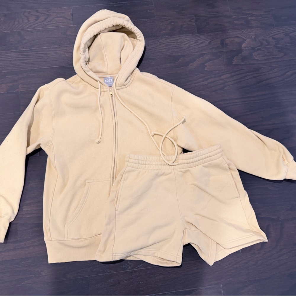 TNA Cozy Boyfriend Hoodie and Shorts Set